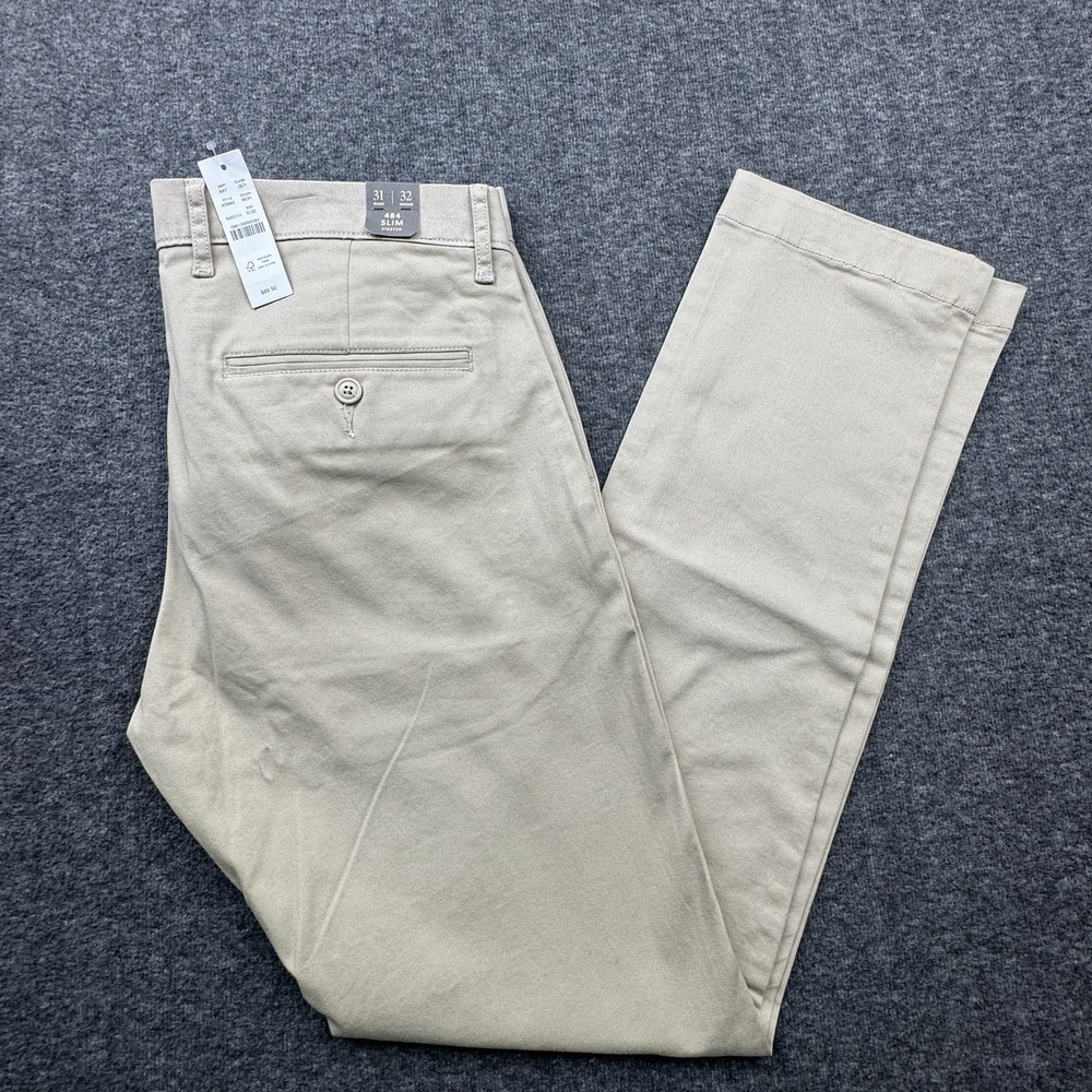J. Crew 484 Slim Fit Stretch Chino Pants Mens Size 31x32 Beige AR885 New